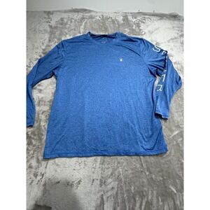Spyder Swim Rash Guard Men's Size XL Blue Long Sleeve 50+ UPF Sleeve Spellout